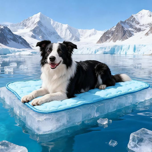 Dog Cooling Mat, Double-Sided with Cooling Fabric & Warm Flannel, 35.4" x 23.6" Thickened Cooling Mat for Dogs, No Electri...