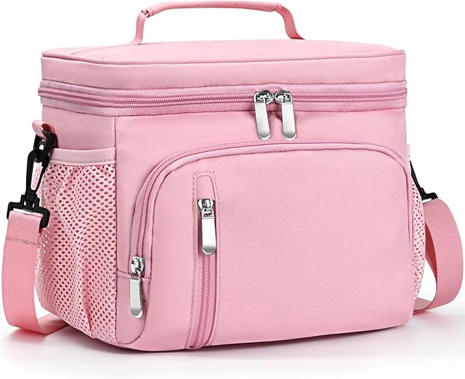 MIAOJIE Insulated Lunch Bag for Men & Women, 9L Leakproof Lunch Box Soft Cooler Tote with 5 Pockets, 600D Oxford, EVA Lini...