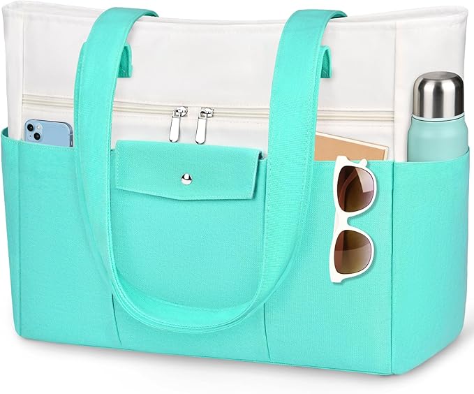 ZENTREON Beach Bags for Women Large Canvas Beach Tote with Zipper Wet Pocket, Waterproof Foldable Swim Pool Travel Tote Bags