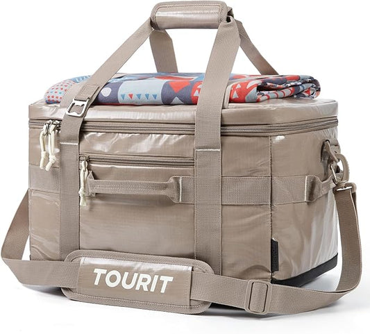 TOURIT Soft Sided Cooler Bag Insulated 48/60 Cans, Large Collapsible & Leakproof Ice Chest for Picnic, Beach, Camping, Travel