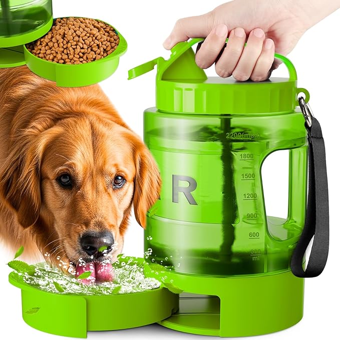 Portable Dog Water Bottle Bowl - 77 oz Travel Water Bowl Dispenser for Dogs Leak Proof, Suitable for Large Pet Drinking, A...