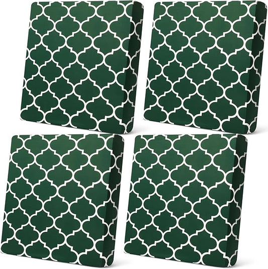 Newwiee 4 Pcs Waterproof Outdoor Cushion Covers for Patio Furniture Stretch Outdoor Couch Cushion Covers Replacement Moroc...