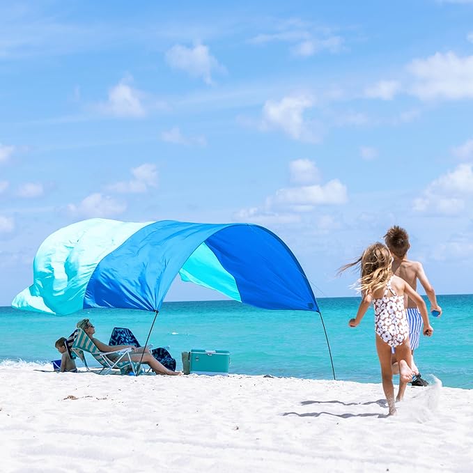 Shibumi Shade 3.0 Version | Wind-Powered Beach Tent Shade Canopy | Sets Up in 3 Mins | 150 Sq. Ft. of Shade for up to 8 Pe...