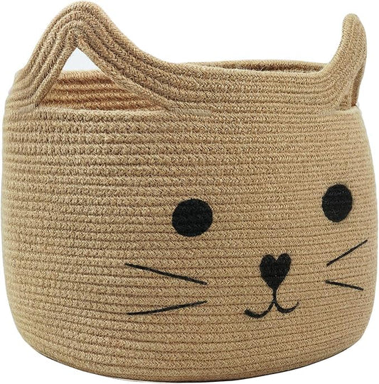 HiChen Large Woven Jute Rope Storage Basket, Baby Laundry Basket Organizer for Toys, Blanket, Clothes, Towels, Gifts | Pet...
