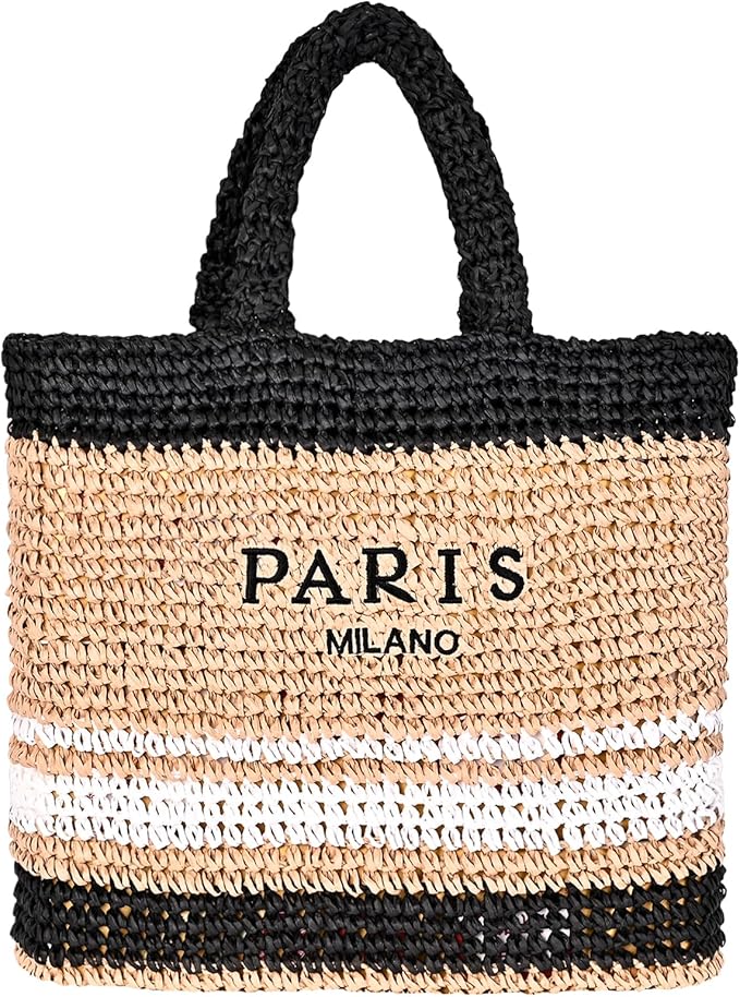 OWGSEE Large Straw Beach Bag for Women Summer Woven Shoulder Tote Bag Straw Purses and Handbags for Vacation | Large, Stra...