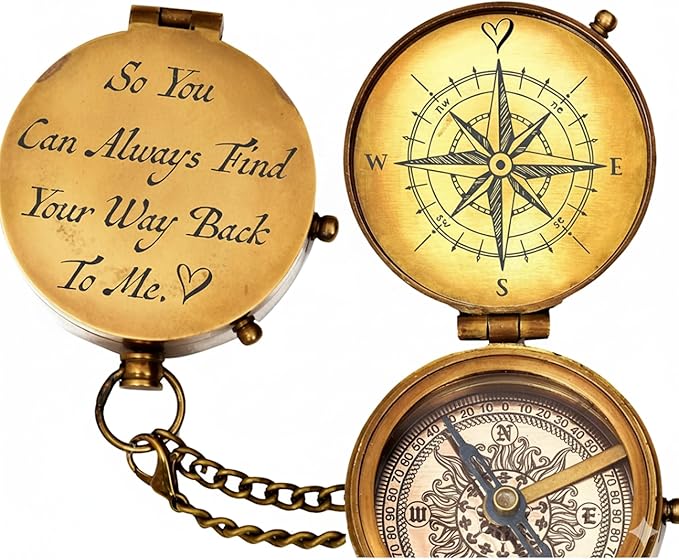 So You Can Always Find Your Way Back to Me/Personalized Compass/Anniversary giftfor him/her. Luxury Gift