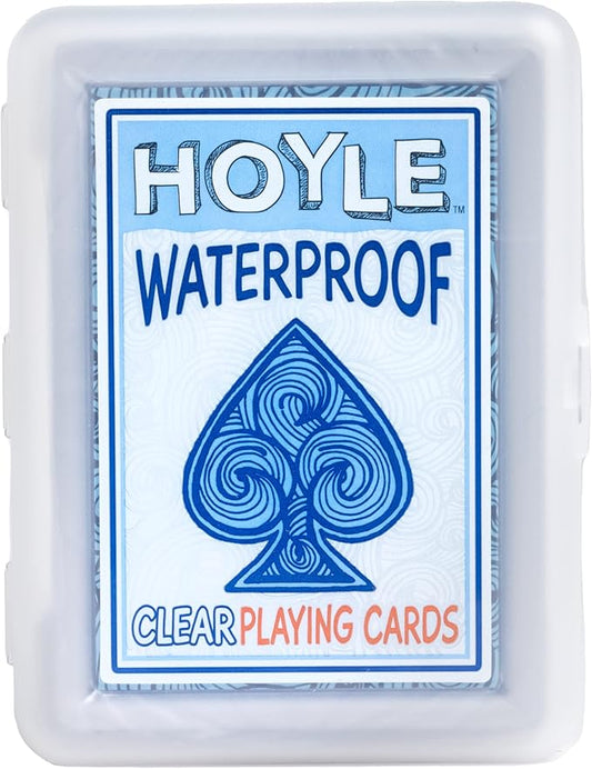 Hoyle Waterproof Playing Cards, Clear Plastic Deck of Cards for Outdoor Card Games, Camping, Beach, Pool & Travel Games (1...