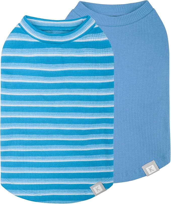 KYEESE 2Pack Waffle Dog Shirts, Lightweight Sleeveless Dog T Shirts for Small Dogs Boy, Breathable Pet Vest Comfort Tank T...
