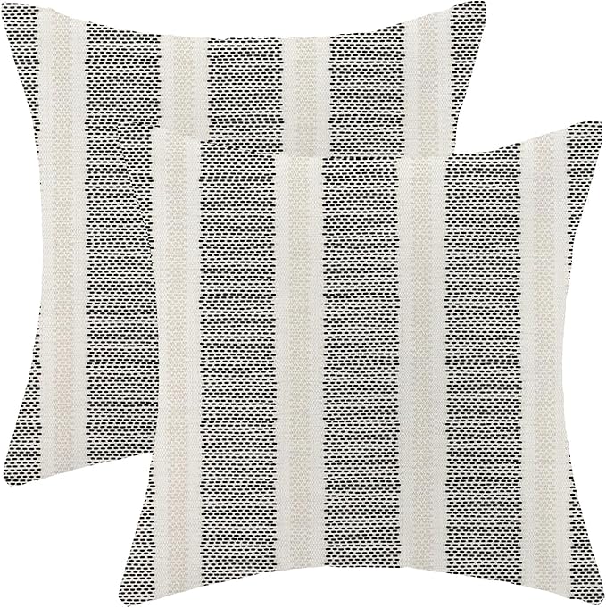 AEIOAE Black Pillow Covers 20 x 20 Inch, Beige Boho Polka Dots Striped Decor Throw Pillows for Couch Bed, Geometric Modern...