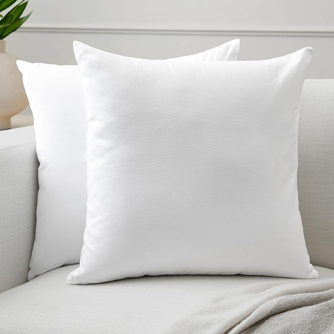 Encasa XO Throw Pillow Covers 18x18 in Set of 2 White | No Inserts | Cotton Pillow Covers for Living Room, Bed, Sofa, Couc...