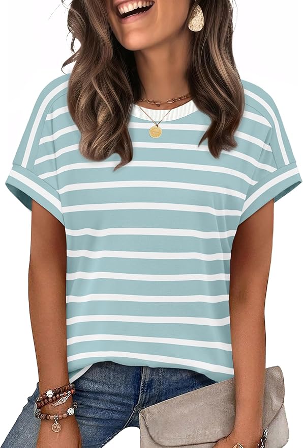 WIHOLL Womens Tops Short Sleeve Shirts Summer Outfits 2026 Spring Dressy Casual Clothes Clothing