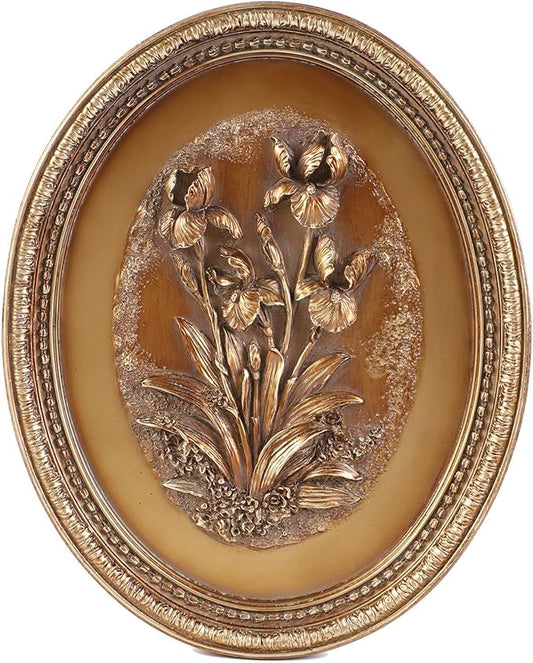 Kangce Vintage Wall Sculptures,Vintage Wall Decor,Antique Wall Art with Hand-Carved Iris Pattern,Ornate Victorian Home Dec...