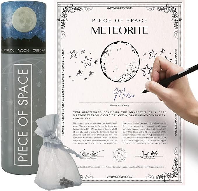 happylandgifts® Shooting Star for him and her with Personalized Certificate | Iron Meteorite for Space and NASA Enthusiast...