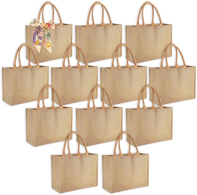 Ayearparty 12pcs Tote Bags with Handle Bridesmaid Wedding Favors Women Gift Bag Welcome Bulk Reusable Tote for Beach Shopping