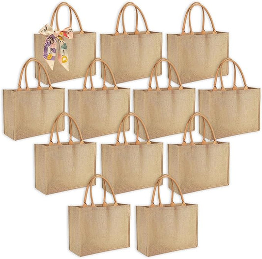 Ayearparty 12pcs Tote Bags with Handle Bridesmaid Wedding Favors Women Gift Bag Welcome Bulk Reusable Tote for Beach Shopping