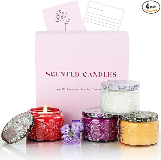 NORVENCE Candles for Women, Scented Candle Gift Set of 4, Scented Candles for Home, Birthday and Christmas Candle Gifts fo...