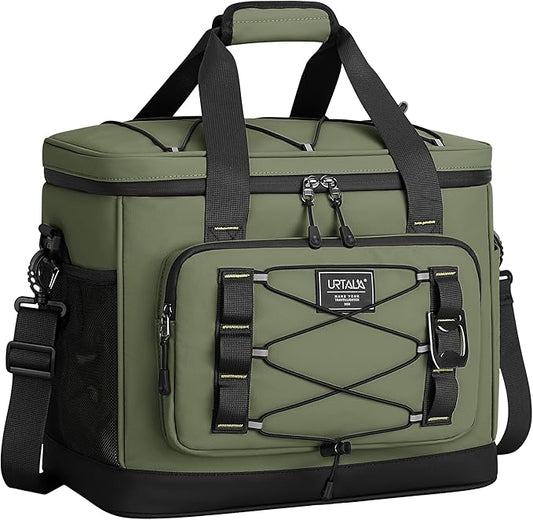 Large Insulated Cooler Bag, 50 Can Soft Sided Collapsible Ice Chest for Camping, Travel, Grocery, Kayaking & Beach (Waterp...