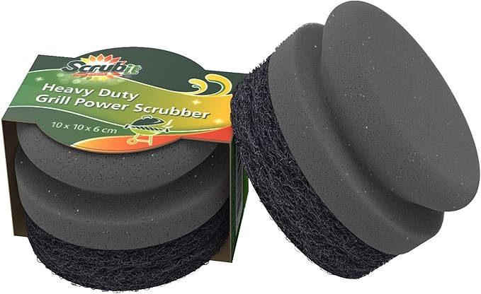 SCRUBIT Grill Cleaning Brush - Grill Sponge Bristle Free BBQ Cleaner with Heavy Duty Scrubber Pad, Safe Cast Iron and Grid...