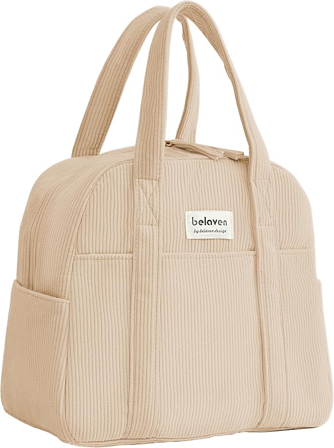 belaven Insulated Lunch Bag for Women, 6-Hour Cold Retention Cooler Tote with Sturdy Handle, 15-Can Spacious Capacity, Lea...