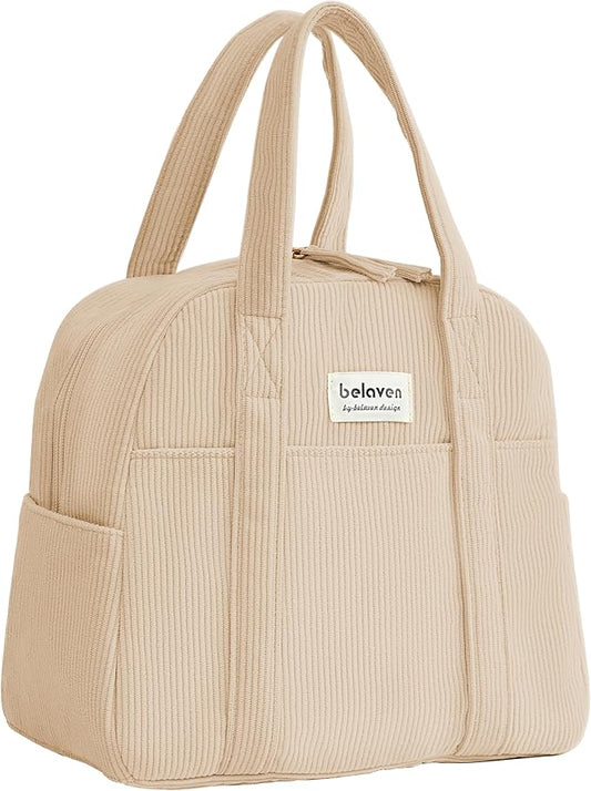belaven Insulated Lunch Bag for Women, 6-Hour Cold Retention Cooler Tote with Sturdy Handle, 15-Can Spacious Capacity, Lea...