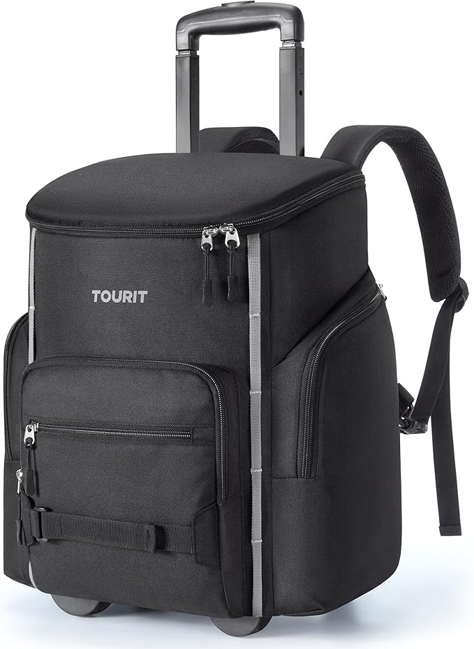 TOURIT Rolling Cooler Backpack: Leakproof Waterproof Insulated 36 Cans Beach Cooler with Wheels and Handle Outdoor Camping...