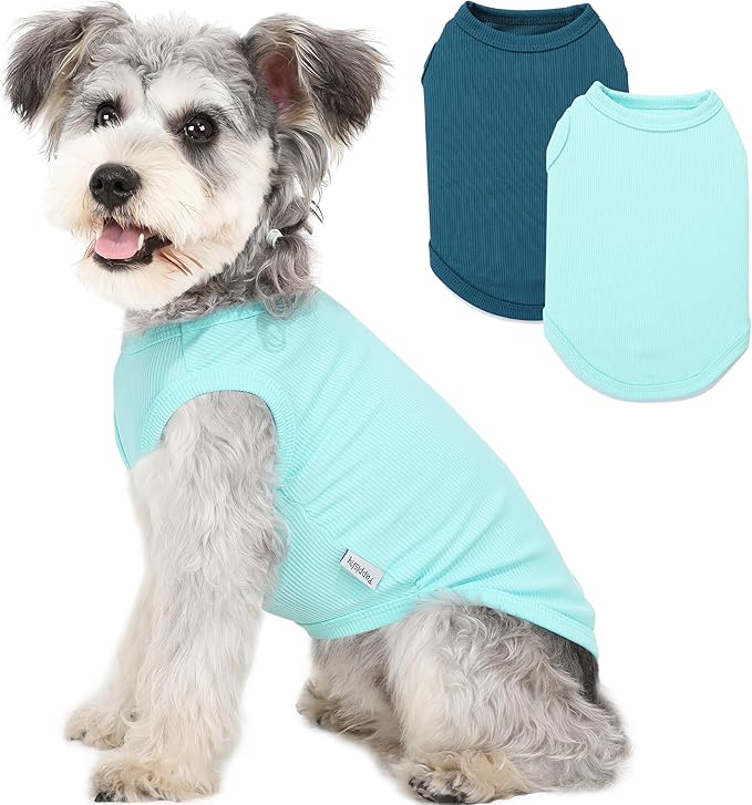 2 Pack Dog Clothes for Small Dogs Summer Dog Shirt Vest Girl Boy Lightweight Puppy T-Shirts Blank Soft and Cool Pet Clothi...