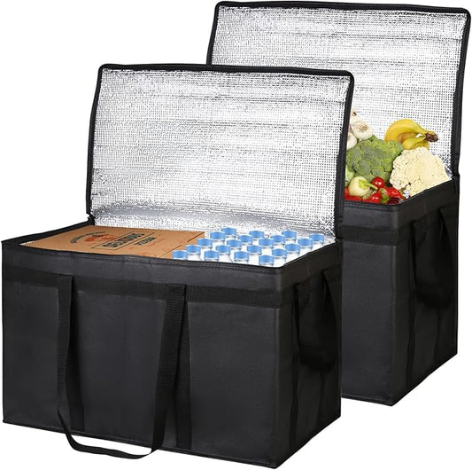 Bodaon 2-Pack Insulated Food Delivery Bag, XXXL Grocery Shopping/Catering/Pizza Cooler Bags, Rideshare Delivery Bag, Cold/...