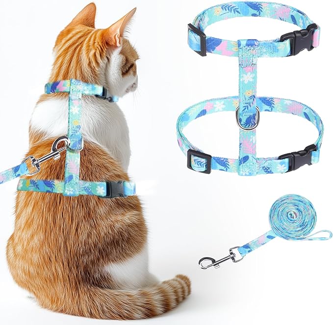 KOOLTAIL Cat Harness and Leash Set, Escape Proof Adjustable Kitten Harness for Walking Travel, Safe & Easy Control Outdoo...