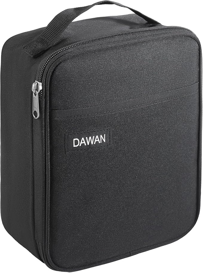 DAWAN freezable Insulated lunch bag,Built in detachable ice pack, Black, Insulated Cooler Tote with Handle for men or wome...