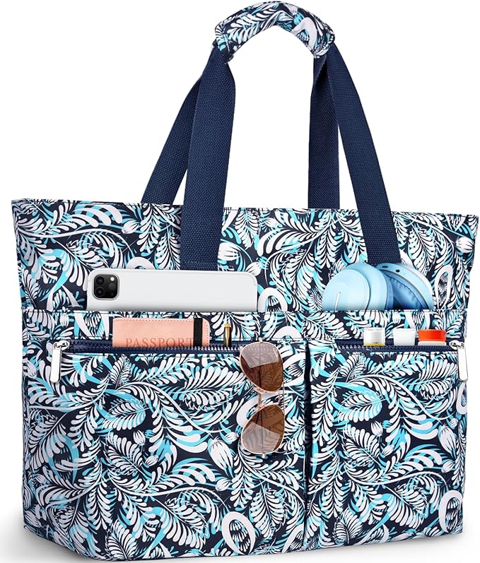 HUANLANG Large Beach Bags for Women Pool Bag with Zipper, Waterproof Sandproof Beach Tote Travel Bag with Wet Pocket | Wat...