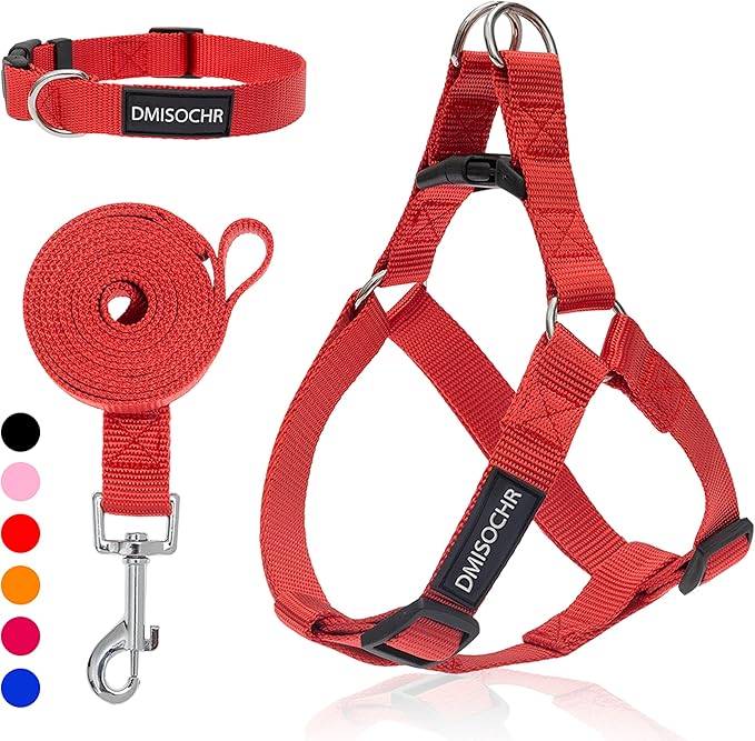 No Pull Dog Harness - Adjustable Step-in Harness & Leash Set for Small, Medium, Large Dogs - Escape Proof Soft Pet Harness...