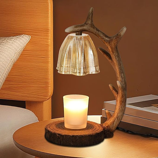 Candle Warmer Lamp | Rustic Candle Warmer Lamp with Timer and Dimming Function | Suitable for Retro Decoration and Creativ...