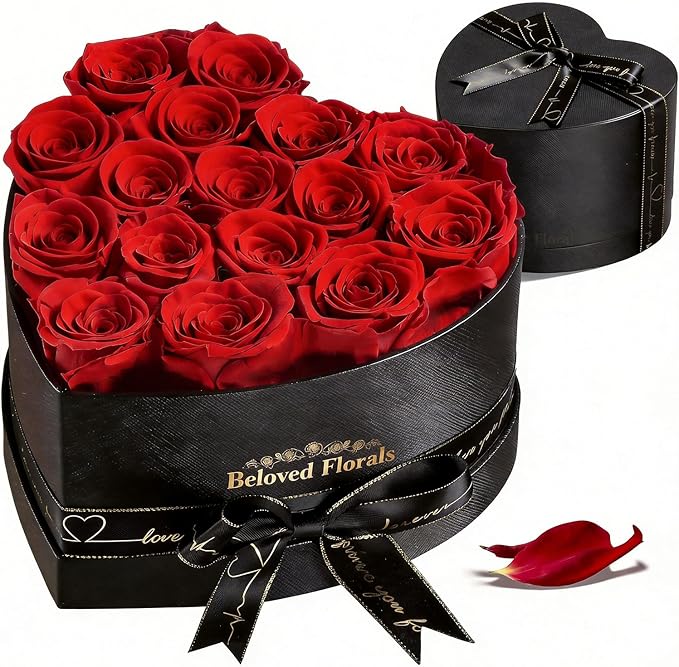 Auoasl 16 Preserved Flowers Rose in a Box, Gifts for Women Mom Her Wife on Mothers Day Valentines Birthday Christmas Anniv...