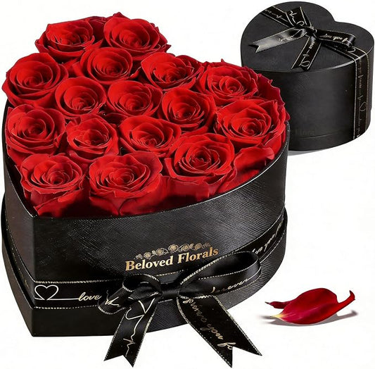 Auoasl 16 Preserved Flowers Rose in a Box, Gifts for Women Mom Her Wife on Mothers Day Valentines Birthday Christmas Anniv...