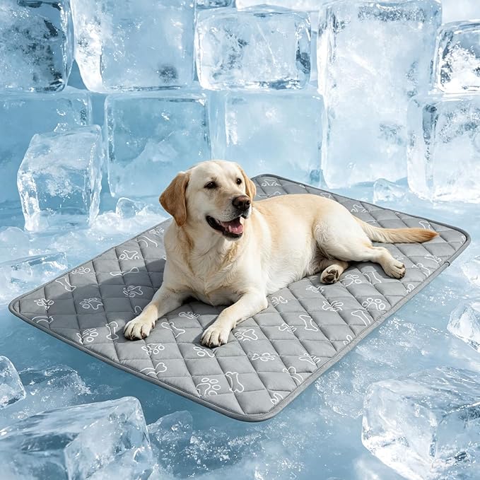 BEAUTYZOO Dog Cooling Mat for Large Dogs 47"x28" – Upgraded Thick Cooling Mat for Dogs with Chill Cool Fiber Q-Max>0.43 – ...