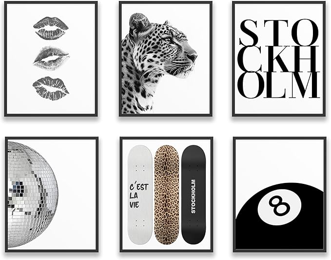 TwoDays Stockholm Style Room Decor for Women, Chic Trendy Wall Art for Living Room Aesthetic, Luxury Fashion Posters for H...