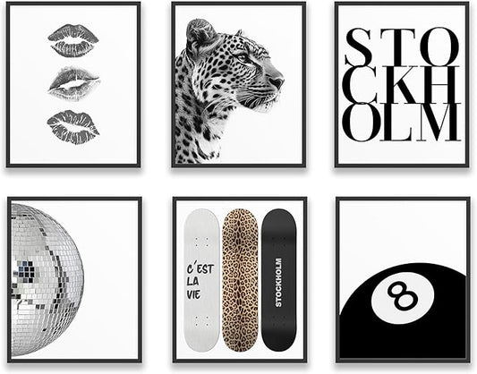 TwoDays Stockholm Style Room Decor for Women, Chic Trendy Wall Art for Living Room Aesthetic, Luxury Fashion Posters for H...