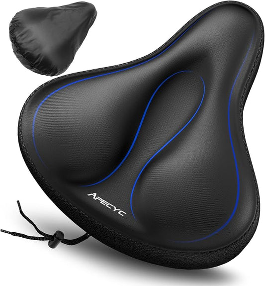 APECYC Bike Seat Cushion Gel Padded Saddle Cover for Men Women - Extra Padding Soft Comfort Bicycle Seat Cushion for Pelot...