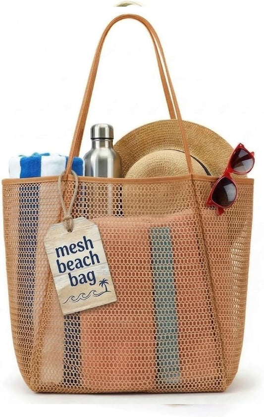 Rave Envy Beach Tote Bag for Women – Waterproof Mesh Tote Bag, Large Capacity Sandproof Beach Bags for Travel