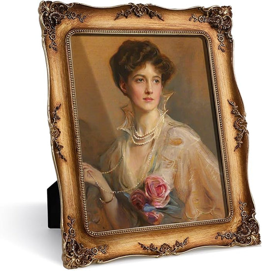 Hioniir 8x10 Resin Picture Frames Embossed Vines Design Photo Frame with Easel & Hook Picture Hanging Kit with Glass Front...