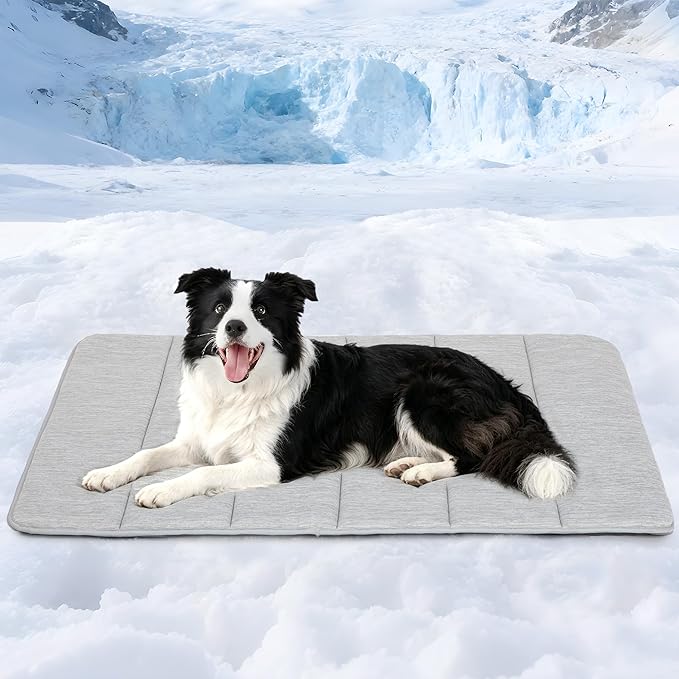 ZAKAPAWS Cooling Dog Mat Q-Max>0.5 - Rapid Cooling Tech, Thin Breathable Crate Pad, Portable Washable Summer Mat, Chill So...