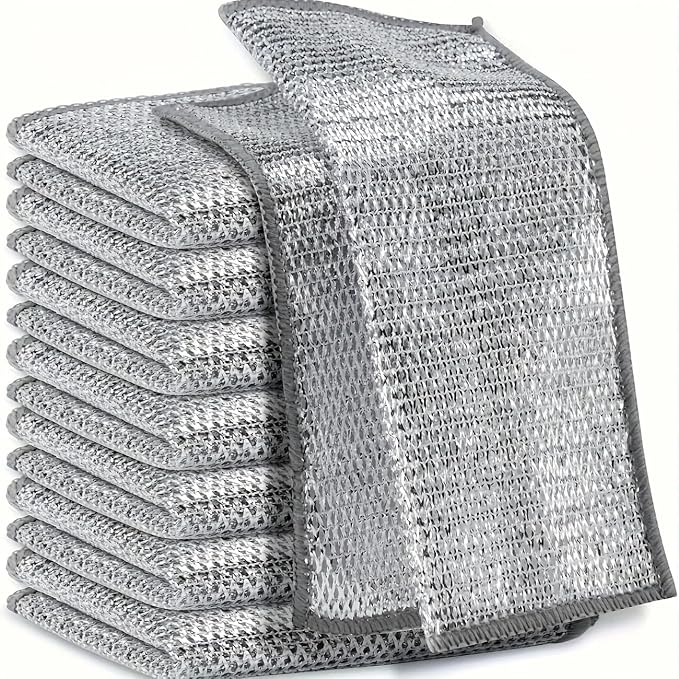 10pcs Miracle Cleaning Cloth - Ultra-Durable Mesh Ultrafine Fiber Set - Easy for Dry and Wet Cleaning - Very Suitable for ...