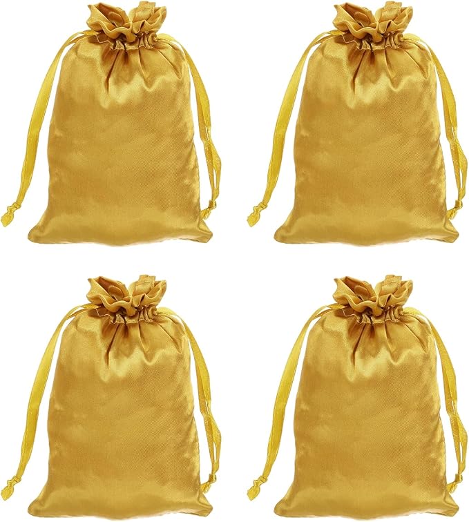 MECCANIXITY Satin Bags with Drawstring, 4x6 Inch Wedding Favor Bag Mini Gift Packaging Bag for Birthday Christmas Jewelry ...