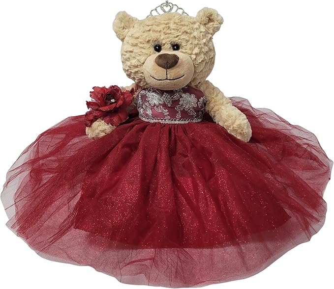 Kinnex Collections by Amanda Large 20” Quinceañera Teddy Bear Centerpiece – Elegant Dress, Oversized Keepsake Gift for 15 ...