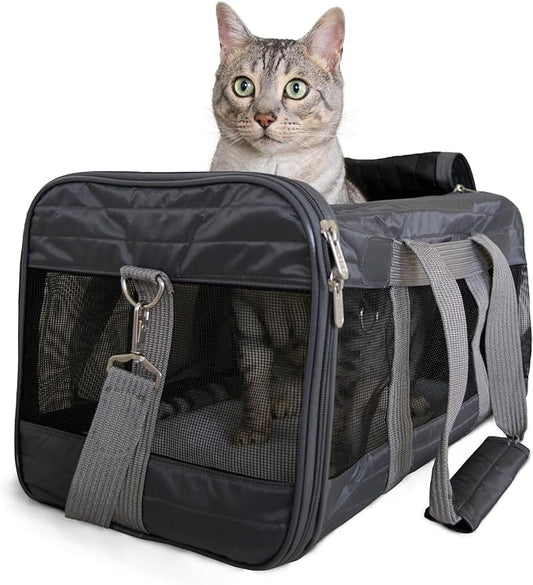 Sherpa Pet Carrier Airline Approved with Spring Wire Frame - Cat Carrier and Dog Carriers for Airline Travel and Vet Visit...