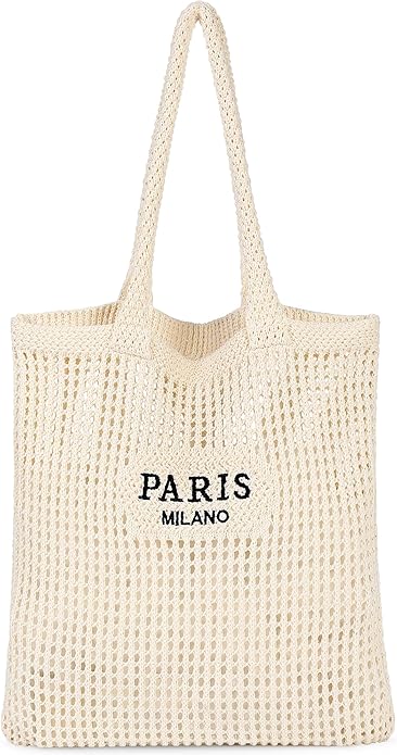 Loiyadn Beach Bags for Women - Straw Bag with Zipper, Soft Woven beach bag, Casual Straw Shoulder Bag for Daily Use