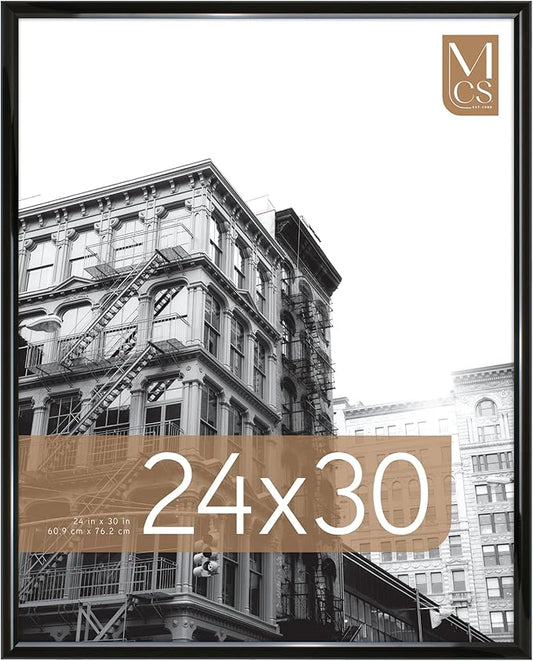 MCS Trendsetter 24x30 Poster Frame Black High-Gloss, Vertical & Horizontal Wall Hanging Large Picture Frame for Photos, Po...