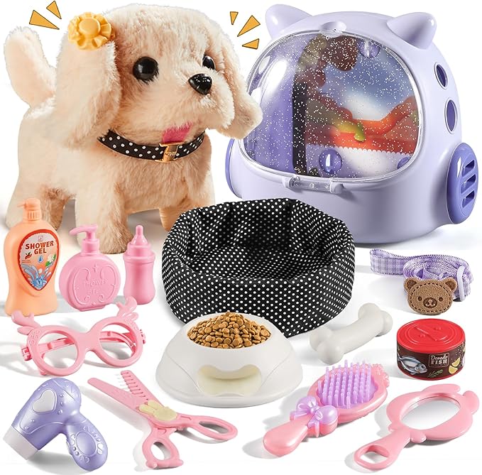 Vanvimen 16 Pcs Robot Dog Toys for Girls, Toys for 3 4 5 6 7 8 Year Old Girls Kids Boys, Realistic Robot Puppy Toddlers Gi...