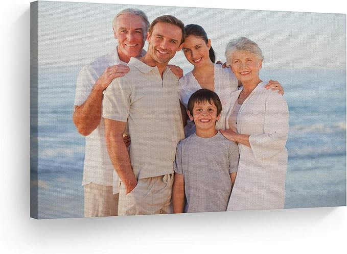 Smile Art Design Custom Canvas Print – Personalized Photo Wall Art, Made to Order in USA, Premium Canvas, Gallery Wrapped