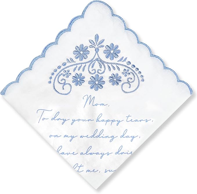 WeddingGiftsWedding Wedding Embroidered Handkerchief, Father&Mother Of The Bride Gifts, Something Blue Wedding Gift